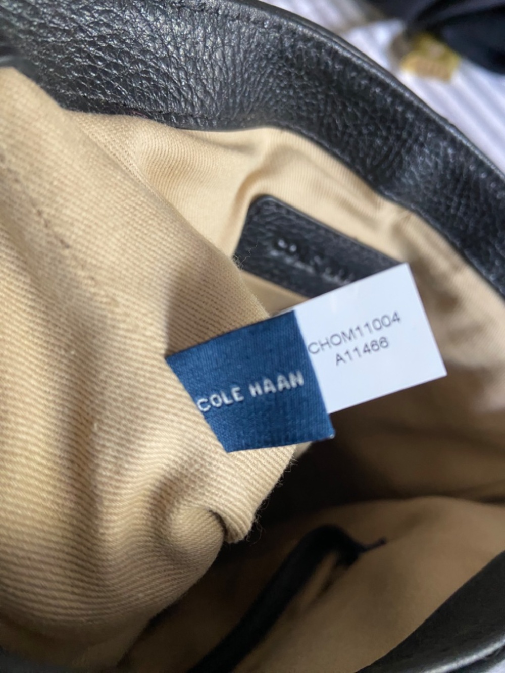 COLE HAAN reporter VTG PEBBLED Messenger Leather Black Crossbody men bag - Picture 8 of 10